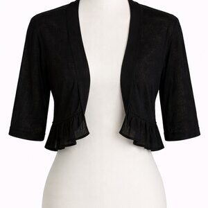 NWOT Roz & Ali Elegant Black Sheer Shrug Size L